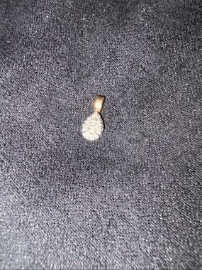 Gold Teardrop Pendant Necklace with Diamond
Pave